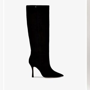 Larroude Black Heeled Knee-High Boots